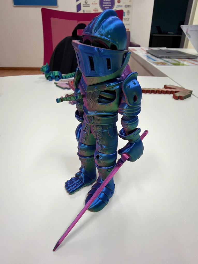 A 3D-printed knight figure designed by a student