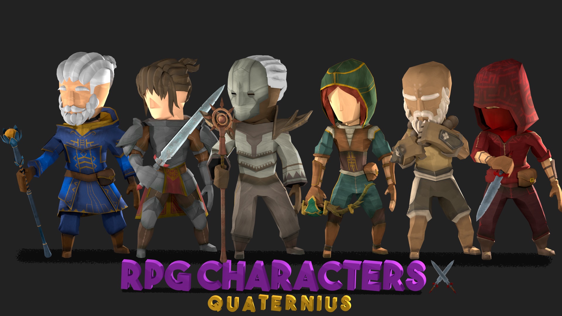 A rigged fantasy character set